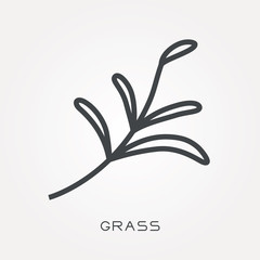 Line icon grass