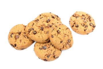 Tasty biscuits with chocolate isolated on a white background