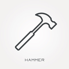 Line icon hammer