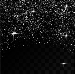 Silver Glitter background. Collection Stardust. Sparks abstract background. Vector illustration