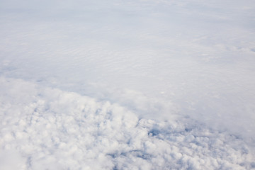 Above view of white clouds.