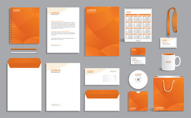 Orange corporate identity design template