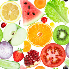 Fruits and vegetables seamless pattern
