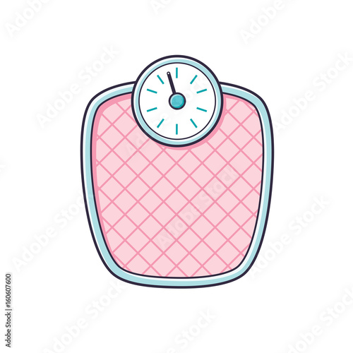 "Pink bathroom weight scale icon isolated." Stock image ...