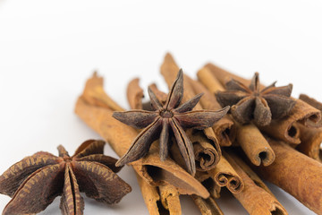 Flowers and cinnamon sticks