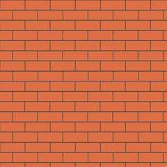 Red brick wall texture, vector illustration