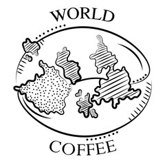Vector coffee earth