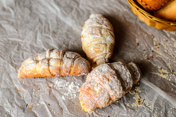 Still life of croissants.