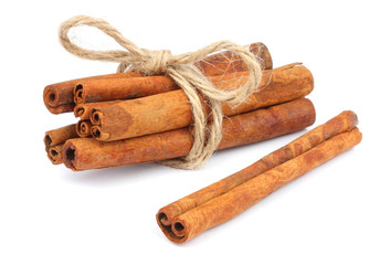 cinnamon isolated on white background