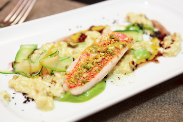Appetizer with red snapper
