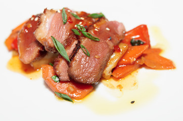 Duck breast with savory sauce