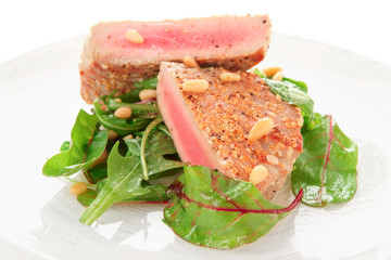 Lightly seared tuna steak