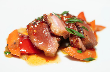 Duck breast with savory sauce