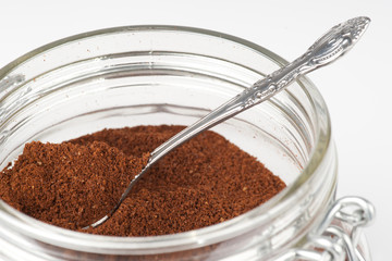 Ground coffee close-up