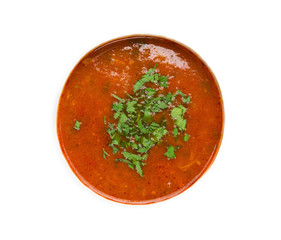 Kharcho soup on an isolated background