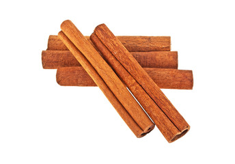 Sticks of cinnamon isolated on a white background
