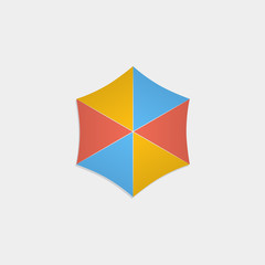 Beach umbrella icon flat stock vector illustration