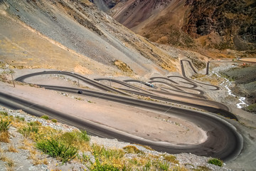 Switchbacks in chilean Andes