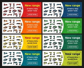 Web banners template set - power tools promotion