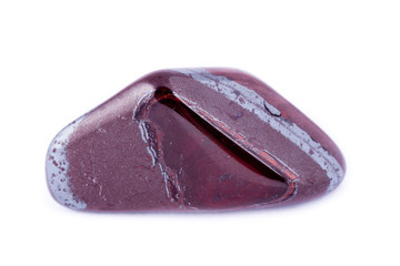Macro mineral stone Bull's eye on a white background