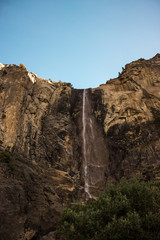 Fototapeta premium Photo of Bridalveil Fall against blue sky at Yosemite National Park, California, CA