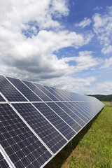 Solar Power Station on the summer Meadow 