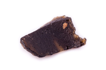 Macro mineral stone Text on white background