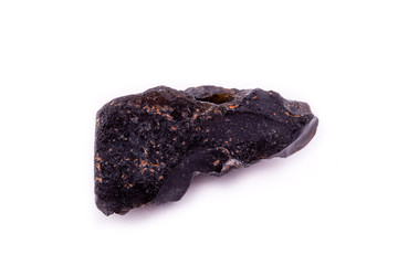 Macro mineral stone Text on white background