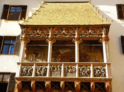 Goldenes Dachl or the Golden Roof, famous landmark of Innsbruck Old Town, Austria 