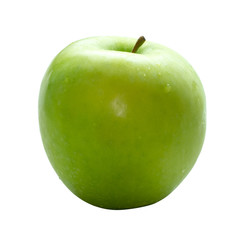 Green apple isolate on white background with clipping path.