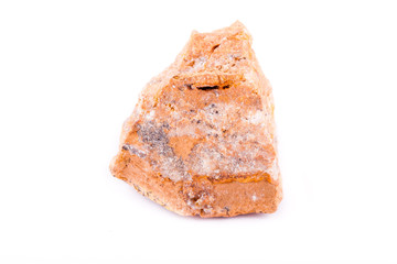 Macro mineral stone Sphallerite on white background
