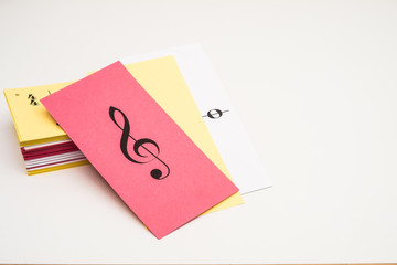 A Stack of Flash cards for learning music theory