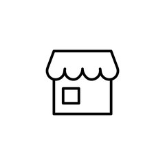thin line store icon on white background