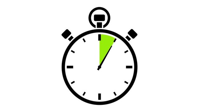 Stopwatch Graphic Green 60 Seconds/Minutes