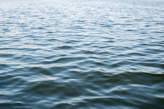 Isolated close-up of ripples on the surface of the river