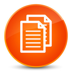 Documents icon elegant orange round button