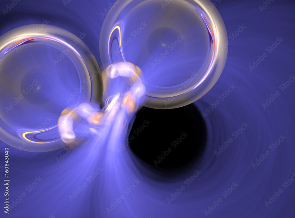 Poster abstract fractal disk with smooth, curved lines