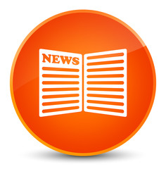 Newspaper icon elegant orange round button