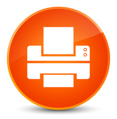 Printer icon elegant orange round button