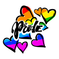 Gay pride rainbow colored hearts  pattern.