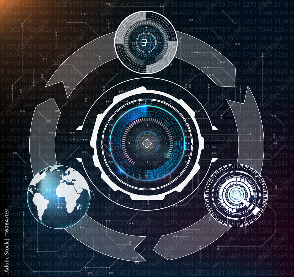 Poster abstract hud. futuristic sci fi modern user interface set. vector