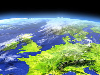 Fototapeta na wymiar Western Europe from space