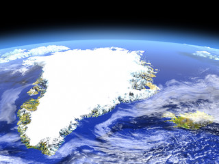 Greenland and Iceland from space