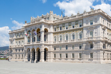 Fototapeta na wymiar Governmental palace at the Piazza Unita d'Italia (Unity square) in Triest, Italy