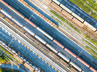 Trains aerial view