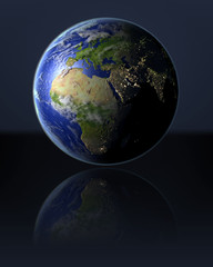 EMEA region on globe