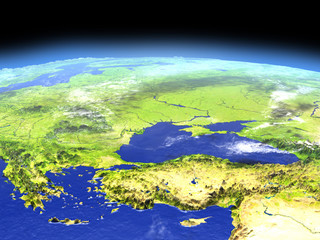 Turkey and Black sea region from space