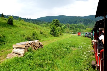 Narrow gauge railway Bieszczady forest track and attractions