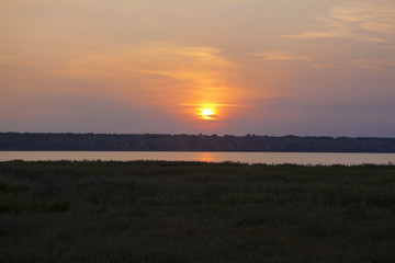Sunset over the lake