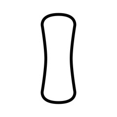 Maxi / menstrual pad or sanitary napkin line art vector icon for apps and websites